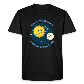 Le monde ne tourne pas autour de vous - T-shirt Premium bio Homme - noir - Devant - Nico (187cm)