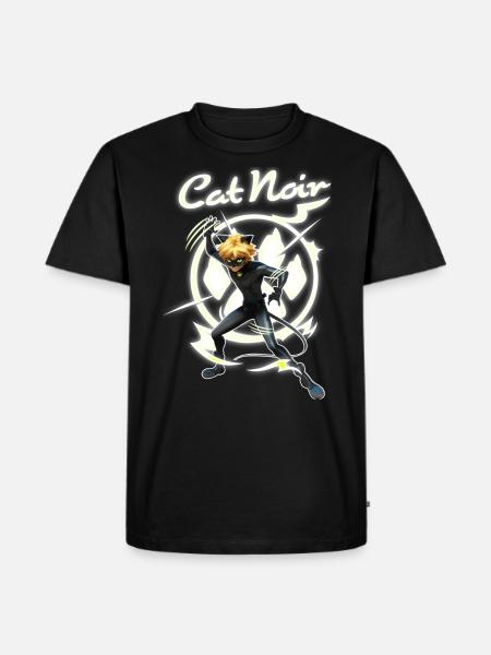 Miraculous Cat Noir Adrien Superheld - Männer Premium Bio T-Shirt - Schwarz