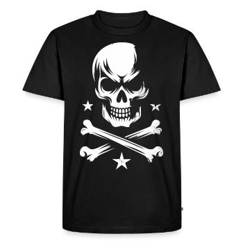 Crâne de pirate - T-shirt Premium bio Homme - noir - Devant - Nico (187cm)