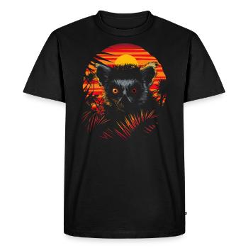 Lémurien Lémurien catta Lémur de Madagascar - T-shirt Premium bio Homme - noir - Devant - Nico (187cm)