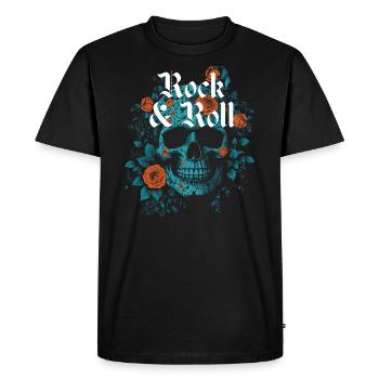 Rock and roll skull design - Men's Premium Organic T-Shirt - black - Front - Nico (187cm)