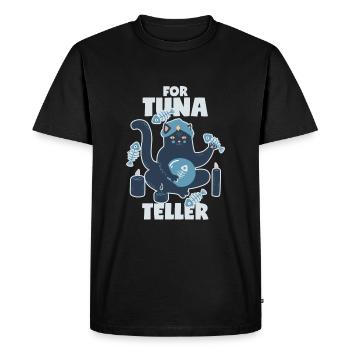 Fortune Teller Cat with Tuna: Fortunateller - Men's Premium Organic T-Shirt - black - Front - Nico (187cm)