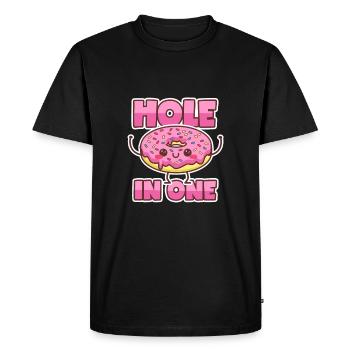 Donut: Trou en un - T-shirt Premium bio Homme - noir - Devant - Nico (187cm)