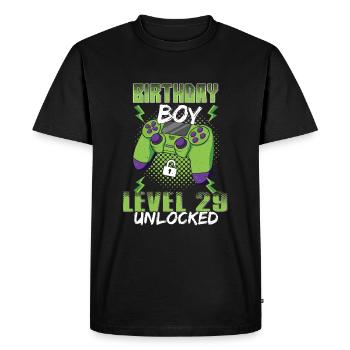 Gamer Boy Video Game Lover Age 29 Unlocked - Men's Premium Organic T-Shirt - black - Front - Nico (187cm)