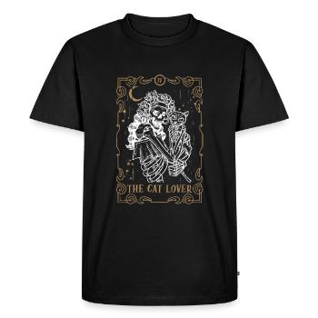 Cat Lover Tarot Card Occult Club Gothic Animal - T-shirt Premium bio Homme - noir - Devant - Nico (187cm)