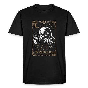 Squelette Carte de Tarot Intellectuel Gothique Occulte - T-shirt Premium bio Homme - noir - Devant - Nico (187cm)