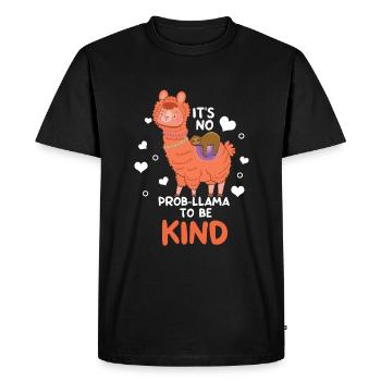 Problème de lama Gentil Courage Orange Journée de l’Unité - T-shirt Premium bio Homme - noir - Devant - Nico (187cm)