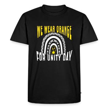 Stars Kind Courage Wear Orange Rainbow Unity Day - T-shirt Premium bio Homme - noir - Devant - Nico (187cm)