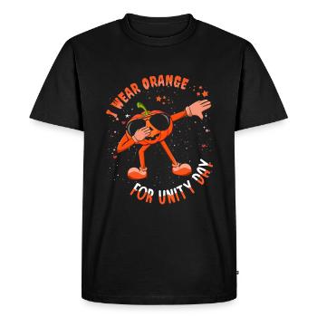Citrouille Orange Gentillesse Sensibilisation Journée de l’Unité - T-shirt Premium bio Homme - noir - Devant - Nico (187cm)
