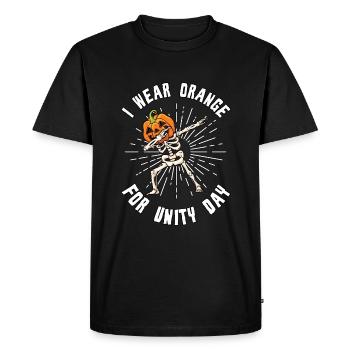 Journée de sensibilisation à la gentillesse orange pour l’unité - T-shirt Premium bio Homme - noir - Devant - Nico (187cm)