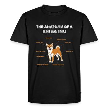 Définition Animal Animal Anatomie de chien de compagnie de Shiba Inu - T-shirt Premium bio Homme - noir - Devant - Nico (187cm)