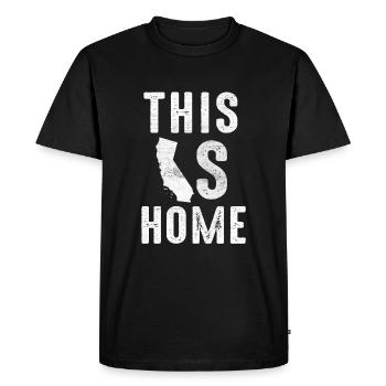 Carte Amérique État américain Drapeau Cette maison Californie - T-shirt Premium bio Homme - noir - Devant - Nico (187cm)