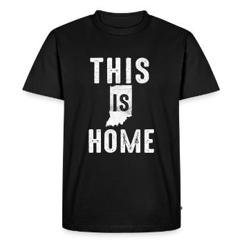 Map America US State Flag This Home Indiana - Men's Premium Organic T-Shirt - black - Front - Nico (187cm)