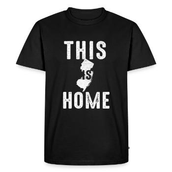 Map America US State Flag This Home New Jersey - Men's Premium Organic T-Shirt - black - Front - Nico (187cm)