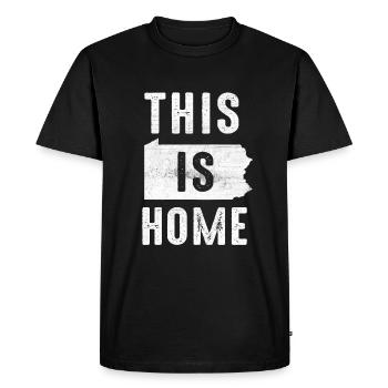 Carte Amérique État américain Drapeau Cette maison Pennsylvanie - T-shirt Premium bio Homme - noir - Devant - Nico (187cm)
