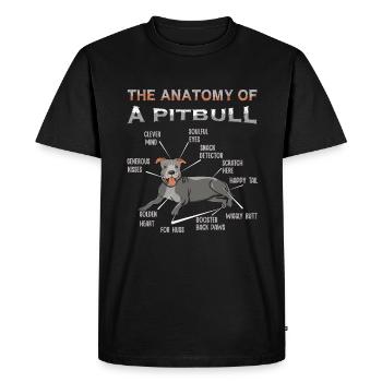 Définition Animal Animal Anatomie du chien pitbull - T-shirt Premium bio Homme - noir - Devant - Nico (187cm)
