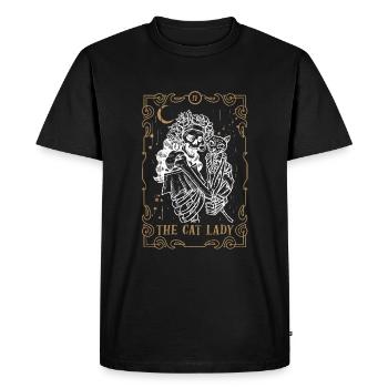 Cat Lady Tarot Card Occult Club Animal Gothique - T-shirt Premium bio Homme - noir - Devant - Nico (187cm)
