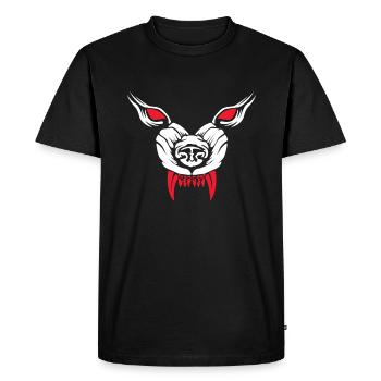 Creepy Monster Face Fangs Horror Scary Halloween - Men's Premium Organic T-Shirt - black - Front - Nico (187cm)