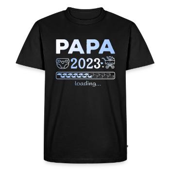 Dad-to-be 2023 Loading Pregnancy Father - Men's Premium Organic T-Shirt - black - Front - Nico (187cm)