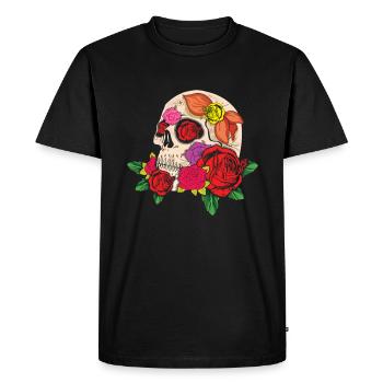 Colorful Bone Sugar Skeleton Muertos Day Halloween - Men's Premium Organic T-Shirt - black - Front - Nico (187cm)