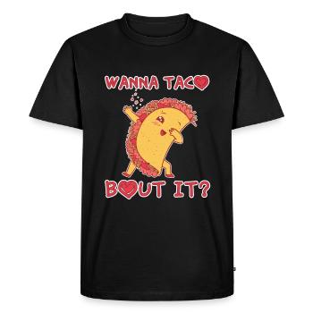 Parlez-en Mignon Kawaii Coeur Dab Dabbing Taco - T-shirt Premium bio Homme - noir - Devant - Nico (187cm)