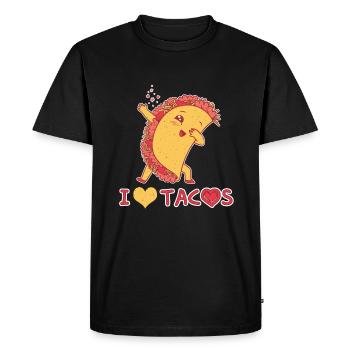 Love Tacos Mignon Kawaii Coeur Dab Dabbing Taco - T-shirt Premium bio Homme - noir - Devant - Nico (187cm)