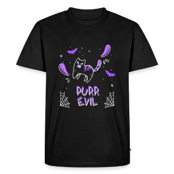 PURR EVIL Halloween T-shirt & Hoddie Design - Men's Premium Organic T-Shirt - black - Front - Nico (187cm)