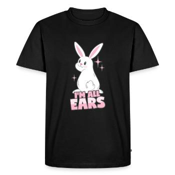 Rabbit: I'm all ears - Men's Premium Organic T-Shirt - black - Front - Nico (187cm)