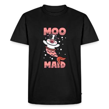 Vache + Sirène = Moomaid - T-shirt Premium bio Homme - noir - Devant - Nico (187cm)