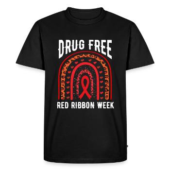 Rainbow Ribbon Week October Substance Wear Red - Men's Premium Organic T-Shirt - black - Front - Nico (187cm)