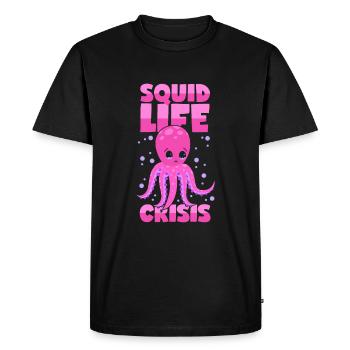 Calmar de la quarantaine-crise Poulpe Poulpe Calmar - T-shirt Premium bio Homme - noir - Devant - Nico (187cm)