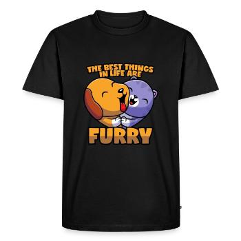 Dogs and Cats Love - Men's Premium Organic T-Shirt - black - Front - Nico (187cm)