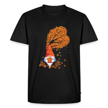 Pumpkin Gnomes Fall Thanksgiving Season Autumn - Men's Premium Organic T-Shirt - black - Front - Nico (187cm)