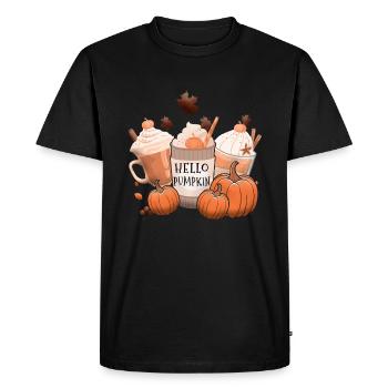 Spice Pumpkin Fall Thanksgiving Season Autumn - Men's Premium Organic T-Shirt - black - Front - Nico (187cm)