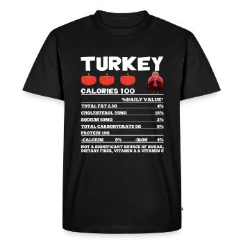 Drôle de contenu nutritionnel de la dinde Thanksgiving - T-shirt Premium bio Homme - noir - Devant - Nico (187cm)