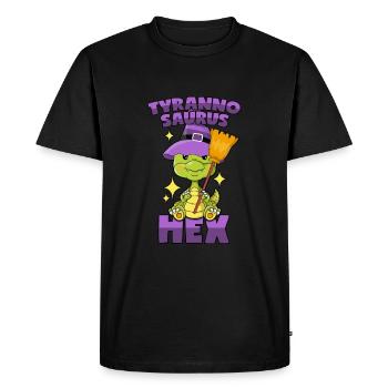 Tyrannosaure hexagonal - T-shirt Premium bio Homme - noir - Devant - Nico (187cm)