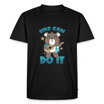 Motivation ukulélé - T-shirt Premium bio Homme - noir - Devant - Nico (187cm)