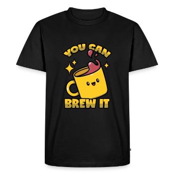 Barista Motivation - Men's Premium Organic T-Shirt - black - Front - Nico (187cm)
