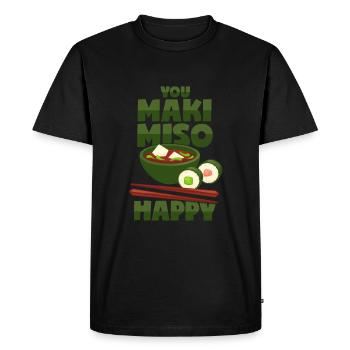 Maki & Miso - Cuisine japonaise - T-shirt Premium bio Homme - noir - Devant - Nico (187cm)