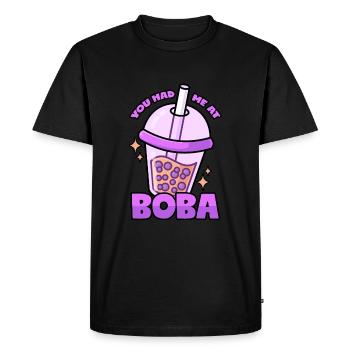 Boba: Bubble Tea - Men's Premium Organic T-Shirt - black - Front - Nico (187cm)