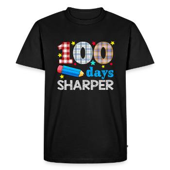 Plaid 100th Day Sharper 100 Days Of School - Men's Premium Organic T-Shirt - black - Front - Nico (187cm)