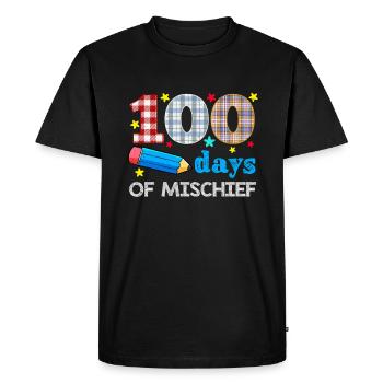 Plaid 100e jour de méfait 100 jours d’école - T-shirt Premium bio Homme - noir - Devant - Nico (187cm)