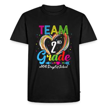 100th Day Team 2nd Grade Squad 100 Days Of School - Men's Premium Organic T-Shirt - black - Front - Nico (187cm)