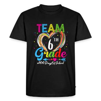 100th Day Team 6th Grade Squad 100 Days Of School - Men's Premium Organic T-Shirt - black - Front - Nico (187cm)