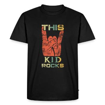 Vintage Rock signe Rock main métal Kid - T-shirt Premium bio Homme - noir - Devant - Nico (187cm)