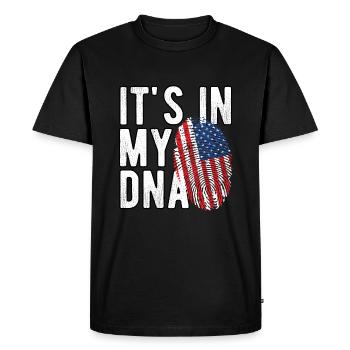 It's in my DNA - USA Fingerprint - Men's Premium Organic T-Shirt - black - Front - Nico (187cm)
