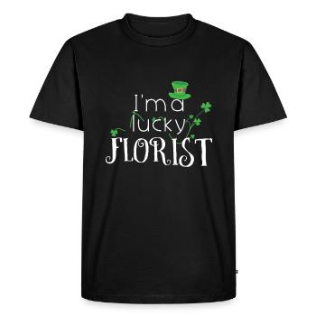 A Lucky Florist Shamrock Saint Patrick Day - Men's Premium Organic T-Shirt - black - Front - Nico (187cm)