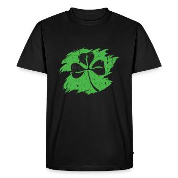 Shamrock Silhouette Luck Happy Saint Patrick Day - Men's Premium Organic T-Shirt - black - Front - Nico (187cm)