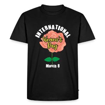 Rose Floral March 8 International Womens Day - Men's Premium Organic T-Shirt - black - Front - Nico (187cm)