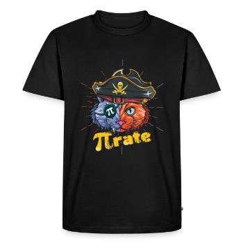 Love Pi Pirate Cat Math Holiday Mathématiques Pi Day - T-shirt Premium bio Homme - noir - Devant - Nico (187cm)